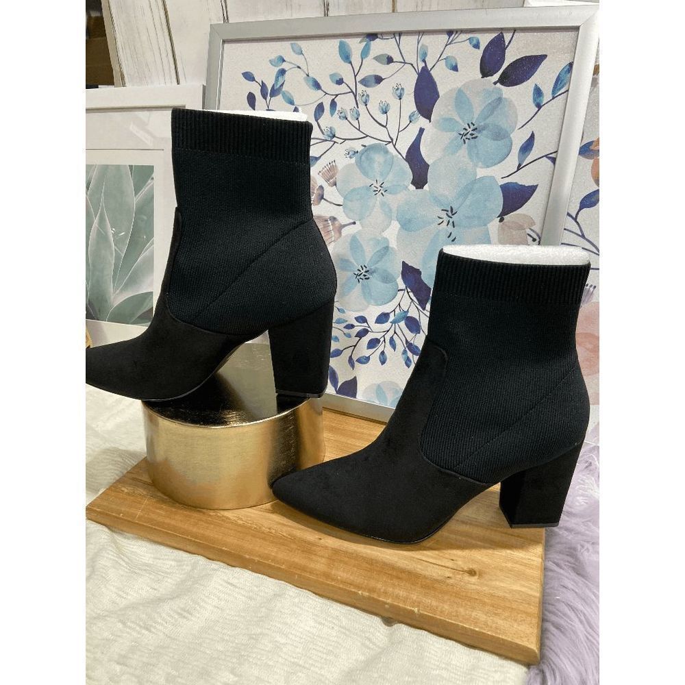 Steve Madden Women's Remy Sock Booties - Black 10M